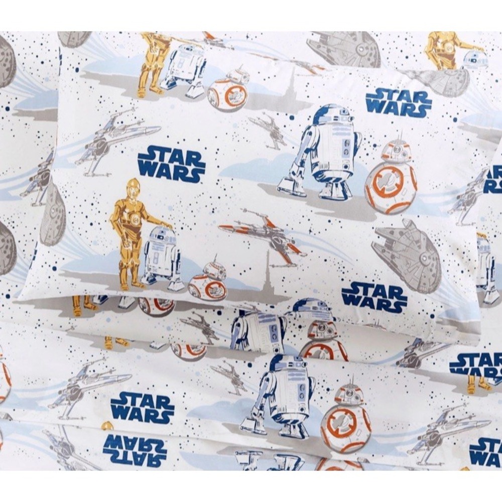 Pottery Barn Kids Star Wars Droid Organic Cotton Sheet Set Full Size Multicolor